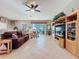 Spacious living room with water view and comfortable seating at 250 Bayou Bend Rd, Groveland, FL 34736