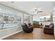 Relaxing Gathering room featuring a pool view, large TV, and comfortable seating at 5032 River Lake Rd, Winter Haven, FL 33884