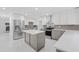Modern kitchen with an island, stainless steel appliances, and gray cabinets at 851 Marllo Rd, Kissimmee, FL 34744