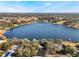 Wide aerial view of a tranquil lake surrounded by lush greenery and homes at 1115 Lake Nettie Dr Dr, Eustis, FL 32726