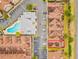 Aerial view of the property and community pool at 2634 Sunrise Shores Dr, Kissimmee, FL 34747