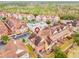 Wide aerial view of the townhome community and surrounding area at 2634 Sunrise Shores Dr, Kissimmee, FL 34747