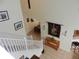 A view of the foyer and stairway featuring a Harry Potter gryffindor banner at 2803 Lido Key Ct, Kissimmee, FL 34747