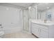 Clean bathroom with updated vanity, bathtub and shower at 3050 Pirates Retreat Ct # 303, Kissimmee, FL 34747
