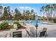 Comfortable poolside chairs offer a place to relax and enjoy the community pool at 3238 Arch Ave, Ormond Beach, FL 32174