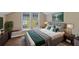 Bedroom featuring built-in shelving along the window, hardwood floors, and a picture window at 832 N Summerlin Ave, Orlando, FL 32803