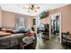 Bedroom with queen bed, vanity, and walk-in closet at 860 Oak Dr, Groveland, FL 34736
