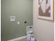 Small laundry room with green walls and shelving at 1672 Hummingbird Rd, Winter Haven, FL 33884