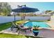 Relaxing pool area with patio furniture and umbrella at 326 Benton St, Orlando, FL 32839