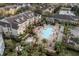 Aerial view of community pool with surrounding amenities at 3583 Conroy Rd # 1135, Orlando, FL 32839