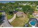 Aerial photo displays the home's setting, surrounded by a luscious yard and tree coverage at 4914 Gran Lac Ave, Belle Isle, FL 32812