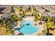 Community pool and homes aerial view, showing the beautiful landscaping and community at 8906 Zurich Ln, Kissimmee, FL 34747