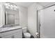 Bathroom with shower and single vanity at 3147 Pequod Pl, Kissimmee, FL 34746