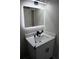 Vanity with a quartz countertop and modern sink at 17211 Se 160Th Avenue Rd, Weirsdale, FL 32195