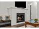 Modern fireplace with a white brick surround and built-in media console at 3819 Dallas Blvd, Orlando, FL 32833