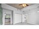 Bright bedroom with ceiling fan and large closet at 525 E Jackson St # 307, Orlando, FL 32801