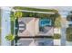 Aerial view of house with pool, located in a residential neighborhood at 7400 Soiree Way, Reunion, FL 34747
