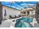 Inviting screened pool and spa with a spacious deck at 7400 Soiree Way, Reunion, FL 34747