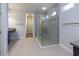 Primary bathroom with walk-in shower and double vanity at 223 Cherokee Hill, Deland, FL 32724