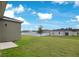 Spacious backyard with grassy lawn and view of neighboring homes at 3482 Forster Ave, Leesburg, FL 34748