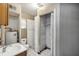 Small bathroom with shower, toilet and linen closet at 637 19Th St, Orlando, FL 32805