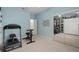 Bedroom featuring a treadmill, wall art and mirrored closet doors at 19106 Sheldon St, Orlando, FL 32833