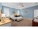 Large main bedroom with ceiling fan and carpeted floor at 19106 Sheldon St, Orlando, FL 32833