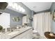 Double vanity bathroom with shower and toilet at 351 Lazio Cir, Debary, FL 32713