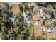 Aerial view of property highlighting the home, pool, and lot size at 5703 Se 109Th St, Belleview, FL 34420