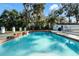 Inviting swimming pool with brick coping and lush landscaping at 5703 Se 109Th St, Belleview, FL 34420
