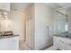 Elegant bathroom with granite countertops and a large shower at 675 Overspin Dr, Winter Park, FL 32789