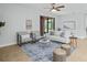 Bright and airy living room featuring stylish seating, decorative rug, and sliding glass doors that leads to a patio at 800 Ebb Tide Ln, Kissimmee, FL 34759