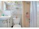 Small bathroom with shower and updated vanity at 805 Wingo St, Orlando, FL 32803