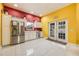 Kitchen with stainless steel appliances and access to backyard at 111 Vista Dr, Davenport, FL 33897