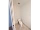 Small half bathroom with stylish geometric wallpaper at 150 E Robinson St # 1411, Orlando, FL 32801