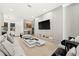 Relaxing living room featuring a sectional sofa and a media wall at 16106 Pendio Dr, Bella Collina, FL 34756