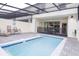 Private screened-in pool and patio with dining table at 4298 Lana Ave, Davenport, FL 33897