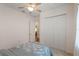 Bedroom with double bed, closet, and access to bathroom at 5521 Hogan Ln, Winter Haven, FL 33884