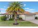 Single-story home with palm tree, landscaped yard, and two-car garage at 5521 Hogan Ln, Winter Haven, FL 33884