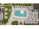 Drone view of the community pool and surrounding amenities at 100 S Eola Dr # 1201, Orlando, FL 32801