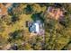 Aerial view of the property showcasing the house, pool, and surrounding landscape filled with mature trees at 11036 Schooner Way, Windermere, FL 34786