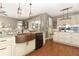 Kitchen features a copper farmhouse sink and ample cabinet space at 355 Carriage Way Ct, Oviedo, FL 32765