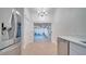 Kitchen with stainless steel appliances and view of pool at 5019 Nassau Cir # 5, Orlando, FL 32808