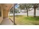 Covered patio overlooking the backyard at 533 Woods Landing Dr, Minneola, FL 34715