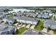 Aerial view showcasing a townhome community near a lake at 13444 Stoddart Ave, Orlando, FL 32827