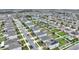 Aerial view of a residential neighborhood with manicured lawns and a neatly planned street grid at 1504 Finchburg St, Minneola, FL 34715