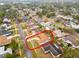 Aerial view of a single-Gathering home and surrounding neighborhood at 2855 Cady Way, Winter Park, FL 32792