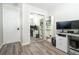 Home office with mirrored closet and built-in shelving at 2855 Cady Way, Winter Park, FL 32792