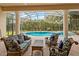 Relaxing pool area with covered patio and seating at 6220 Cartmel Ln, Windermere, FL 34786