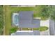 Aerial view showing house layout and backyard pool at 120 Casterton Cir, Davenport, FL 33897